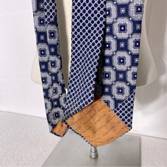 5/$25 Vintage Pierre Cardin Blue Grey Multi Print Tie - Picture 8 of 11